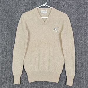 Vintage Davisons Of Bermuda Sweater Womens Small* Beige 100% Lambswool V Neck